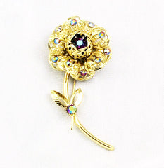 Sarah Coventry Fashion Flower Gold Filigree Brooch