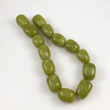 Large Olive Green Serpentine Barrel Beads