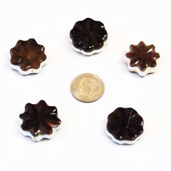 Brown Shell Star Beads 1970's (4)