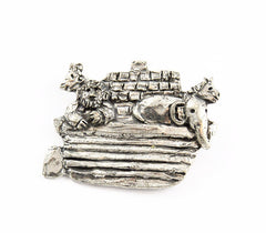 Sheridan Pewter Noah's Ark Brooch Vintage