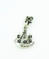 Sterling Silver Sailing Ship Charm Vintage