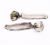 Back of Silver Shoulder Duster Clip On Earrings Electroformed