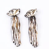 Silver Shoulder Duster Clip On Earrings Electroformed