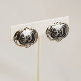 Sterling Silver Siam Niello Earrings Vintage