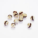 Silver Plated & Siam Red Rhinestone 8mm Beads