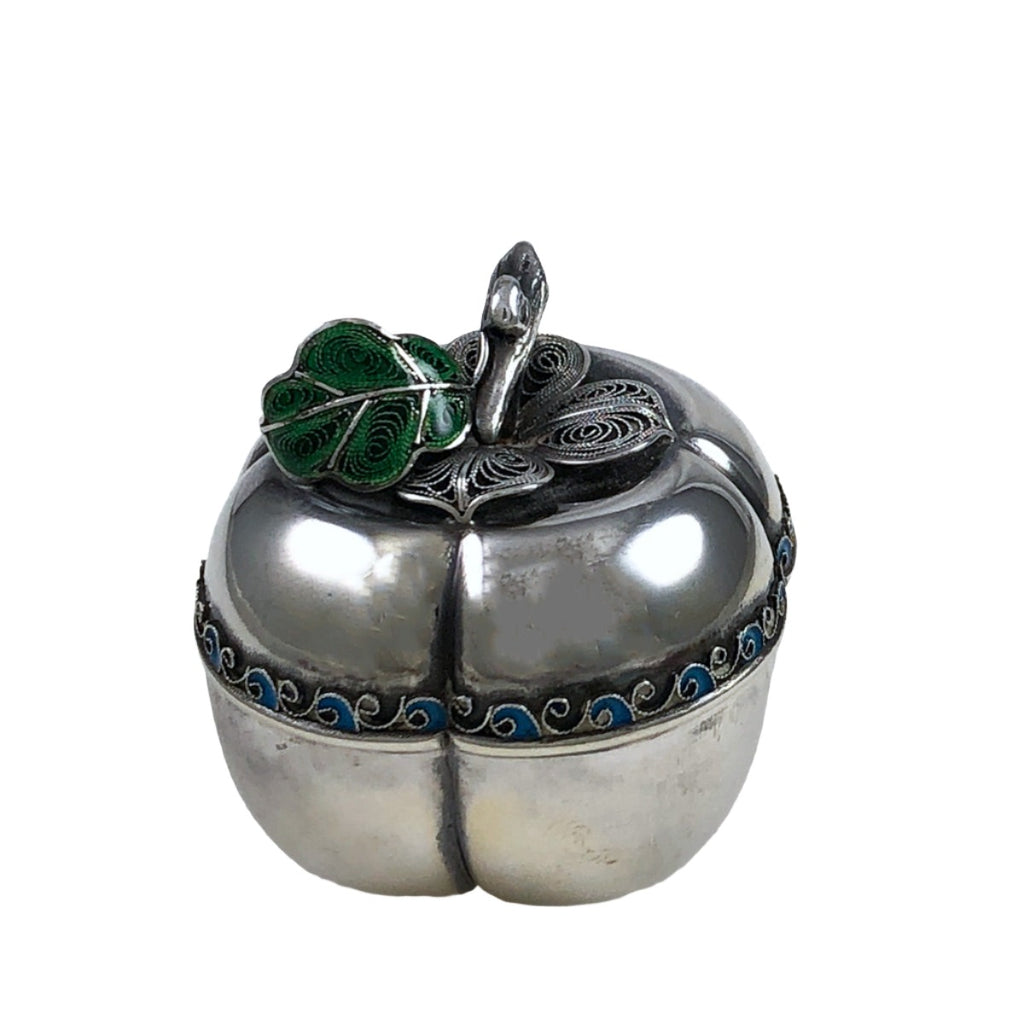 Silver & Enamel Trinket Ring Box