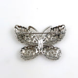 Silvertone Filigree Butterfly Brooch Vintage