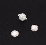 Silver Magnetic Rhinestone Clasp Round 