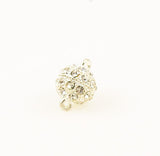 Silver Magnetic Rhinestone Clasp Round