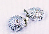 Domed Silver Plated Clasp with Rhinestone