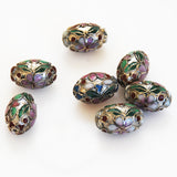 Silver cloisonne beads
