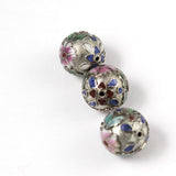 vintage silver cloisonne beads