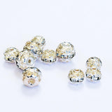 Silver Plated & Clear Rhinestone Beads