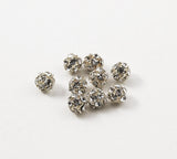 Silver Plated Full Crystal AB Rhinestone Balls 8mm