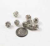 Silver Plated Crystal AB Rhinestone beads