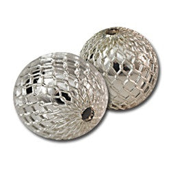 Silver Mesh Round Beads 12mm