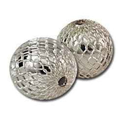 Silver Mesh Round Beads 12mm (6)