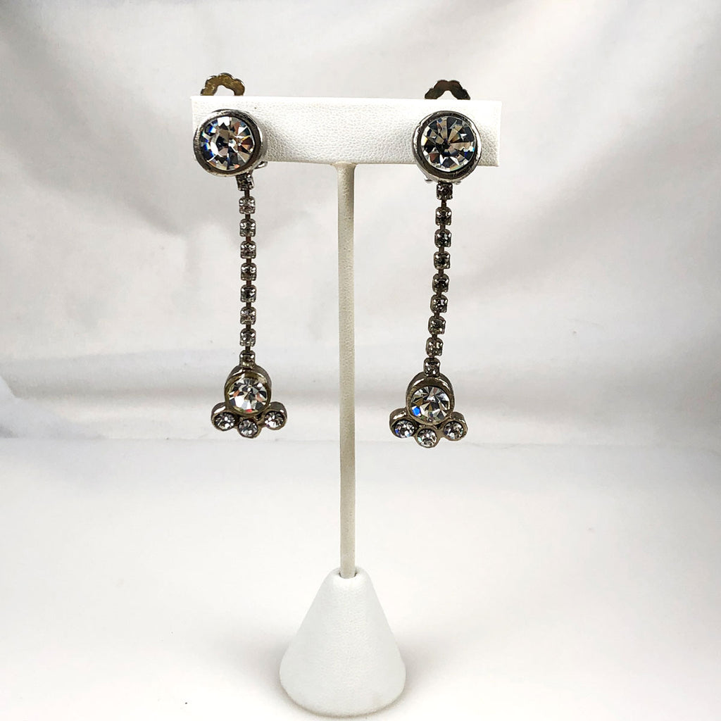 Simon Ju Rhinestone Drop Clip On Earrings