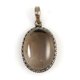 Smoky Quartz & Sterling Framed Pendant