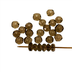 Smoky Quartz Faceted Rondelle Beads Gemstone (24)