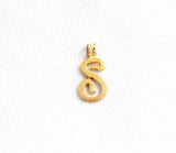 Victorian 14K Gold Snake "S" Initial Pendant Charm