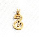 Back of Victorian 14K Gold Snake "S" Initial Pendant Charm