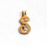 Victorian 14K Gold Snake "S" Initial Pendant Charm