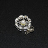 Silver Rhinestone and Pearl Clasp Vintage