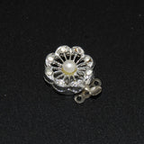 Silver Rhinestone and Pearl Clasp Vintage