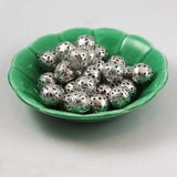 large silver beads filigree