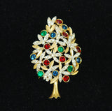 Sphinx Rhinestone & Enamel Christmas Tree Pin