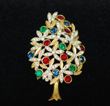 Sphinx Rhinestone & Enamel Christmas Tree Pin