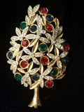 Sphinx Rhinestone & Enamel Christmas Tree Pin