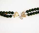 Double Strand Spinach Bakelite Necklace Vintage