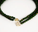 Double Strand Spinach Bakelite Necklace Vintage