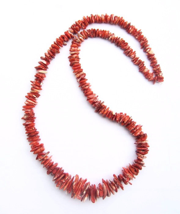 Red Spiny Oyster Shell Chip Beads 