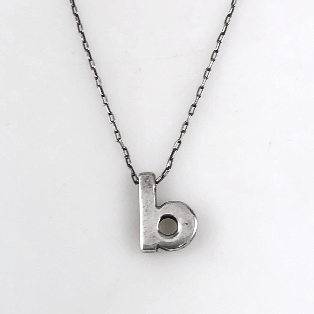 Sterling Silver Letter V Initial Pendant Necklace