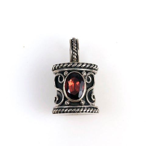 Sterling Silver & Garnet Charm