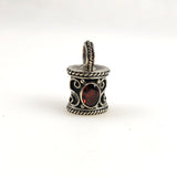 Sterling Silver & Garnet Charm