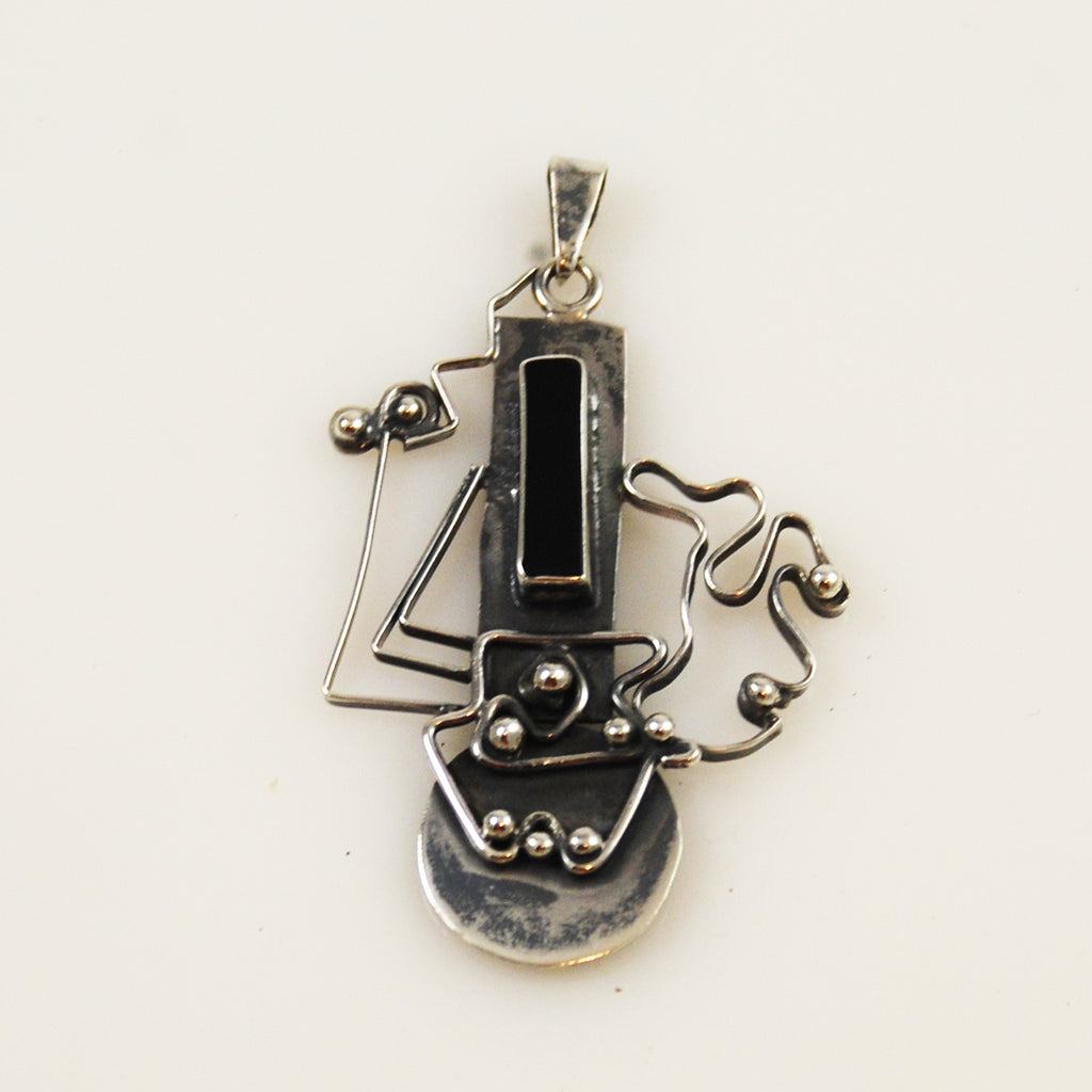 Sterling Black Onyx Pendant Mexican