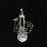 Sterling Black Onyx Pendant Modern Mexican Silver
