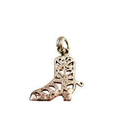 Vintage Sterling Silver Filigree Cowboy Boot Charm