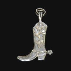 Sterling Silver Western Cowboy Boot Charm