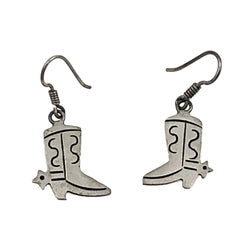 Sterling Silver Western Cowboy Boot Earrings