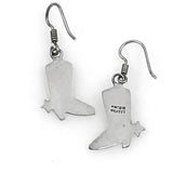 Mexican silver cowboy boot earrings