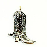 Sterling Silver Western Cowboy Boot Pendant Vintage