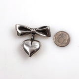Sterling vintage heart brooch