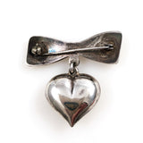 Sterling vintage heart brooch