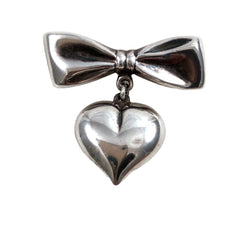 Sterling Silver Heart Pin Vintage