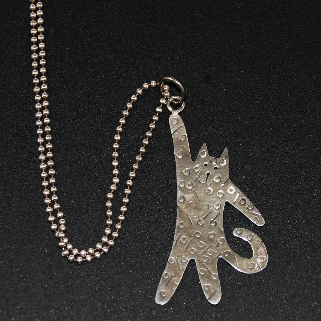 Sterling Silver Cat Necklace by Maldo Mexico